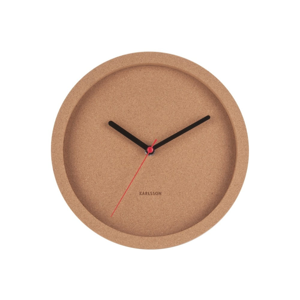 Hnedé nástenné korkové hodiny Karlsson Tom, ⌀ 26 cm