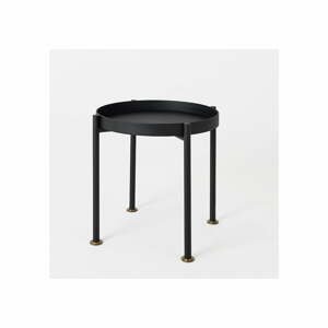 Čierny odkladací stolík Custom Form Hanna, ⌀ 40 cm