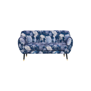 Modrá dvojmiestna pohovka Mazzini Sofas Benito Floral