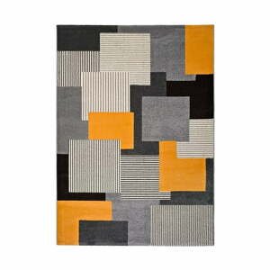 Sivo-oranžový koberec Universal Leo Square, 80 x 150 cm