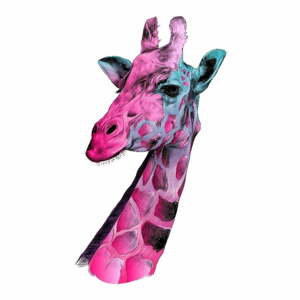 Sklenený obraz 3D Art Graphic Giraffe, 50 × 50 cm