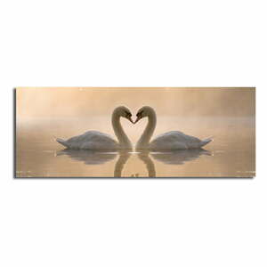 Obraz na plátne Swan Love, 90 × 30 cm