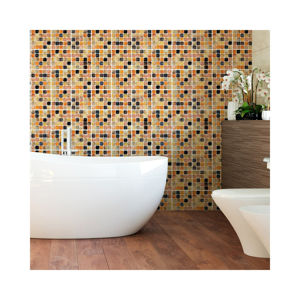 Sada 9 nástenných samolepiek Ambiance Wall Decal Tiles Mosaics Sanded Grade, 10 × 10 cm