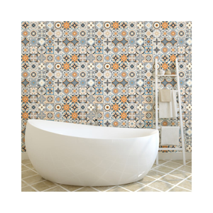Sada 60 nástenných samolepiek Ambiance Wall Decal Cement Tiles Azulejos Vincinda, 10 × 10 cm