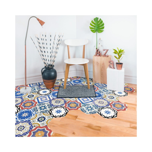 Sada 10 samolepiek na podlahu Ambiance Floor Stickers Hexagons Salvatore, 40 × 90 cm