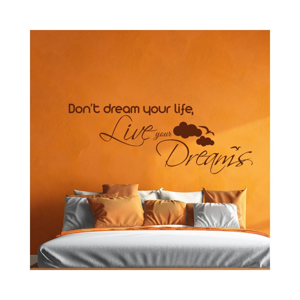 Čierna Nástenná samolepka Ambiance Live Your Dreams Wall Decal, 55 × 110 cm
