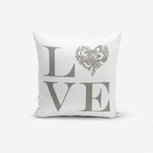 Obliečky na vaknúš s prímesou bavlny Minimalist Cushion Covers Love Grey, 45 × 45 cm