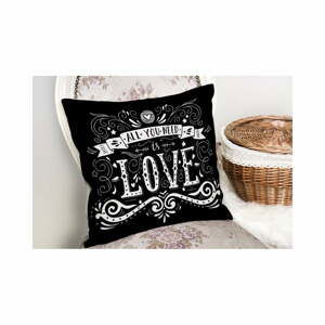 Obliečky na vaknúš s prímesou bavlny Minimalist Cushion Covers Black Love, 45 × 45 cm