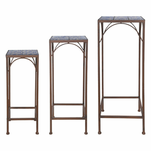 Súprava 3 odkladacích stolíkov s keramickým povrchom Esschert Design Trio