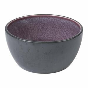 Čierna kameninová miska s vnútornou glazúrou vo fialovej farbe Bitz Mensa, priemer 10 cm
