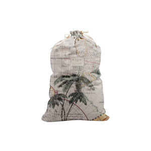Látkový vak na bielizeň s prímesou ľanu Linen Couture Bag Palm Trees, výška 75 cm
