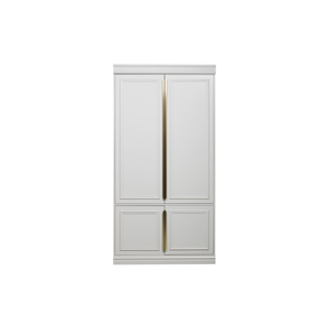 Svetlosivá šatníková skriňa s pántovými dverami z borovicového dreva 110x215 cm Organze – BePureHome