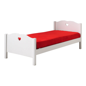 Biela detská posteľ Vipack Amori Heart, 90 × 200 cm