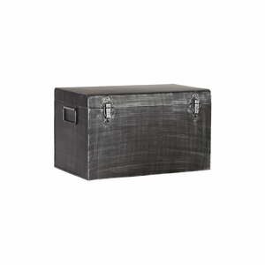 Čierny kovový úložný box LABEL51, dĺžka 50 cm