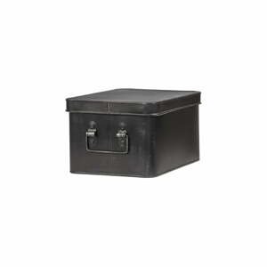 Čierny kovový úložný box LABEL51 Media, šírka 27 cm