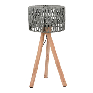 Sivá stolová lampa z mangového dreva LABEL51 Stripe