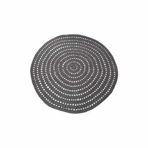 Tmavosivý kruhový bavlnený koberec LABEL51 Knitted, ⌀ 150 cm