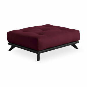 Podnožka s tmavočerveným poťahom Karup Design Senza Black/Bordeaux