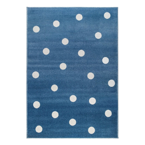 Modrý koberec s bodkami KICOTI Blue, 133 × 190 cm