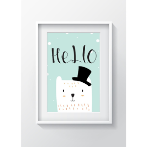 Obraz Tablo Center Hello Cat, 24 × 29 cm