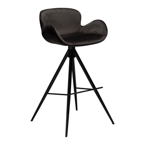 Čierna barová stolička DAN–FORM Denmark Gaia Velvet, výška 98 cm