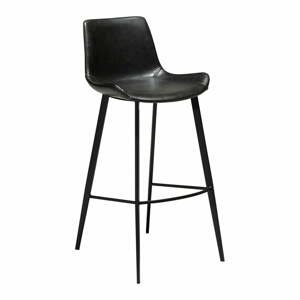 Čierna barová stolička z eko kože DAN–FORM Denmark Hype, výška 102 cm