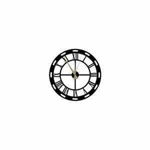 Čierne nástenné hodiny Roman Clock, 48 × 50 cm