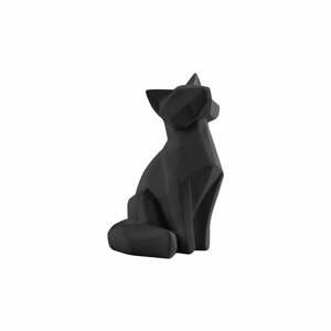 Matne čierna soška PT LIVING Origami Fox, výška 15 cm