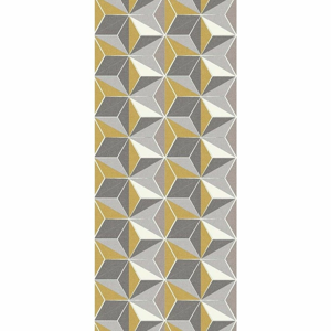 Sivo-žltý behúň Floorita Dice Ochre, 60 × 140 cm