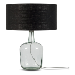 Stolová lampa s čiernym tienidlom a konštrukciou z recyklovaného skla Good&Mojo Murano, ⌀ 47 cm