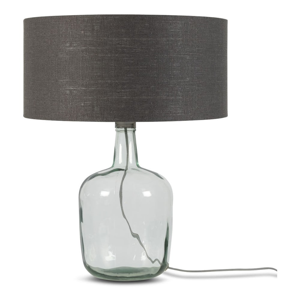 Stolová lampa s tmavosivým tienidlom a konštrukciou z recyklovaného skla Good&Mojo Murano, ⌀ 47 cm