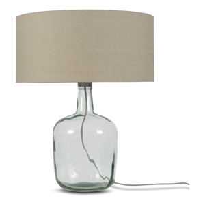 Stolová lampa s béžovým tienidlom a konštrukciou z recyklovaného skla Good&Mojo Murano, ⌀ 47 cm