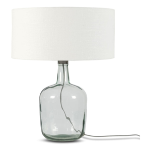 Stolová lampa s bielym tienidlom a konštrukciou z recyklovaného skla Good&Mojo Murano, ⌀ 47 cm