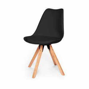Sada 2 čiernych stoličiek s podnožím z bukového dreva loomi.design Eco