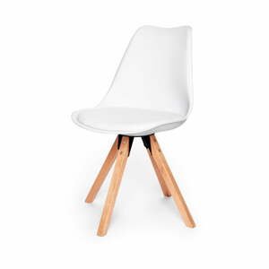 Sada 2 bielych stoličiek s podnožou z bukového dreva loomi.design Eco