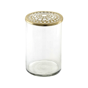 Sklenená váza A Simple Mess Kassandra Brass, ⌀ 10 cm