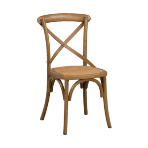 Hnedá jedálenská stolička s ratanovým výpletom Rowico Gaston