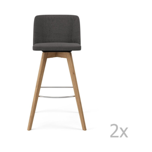 Sada 2 sivých barových stoličiek Tenzo Tom, výška 99 cm