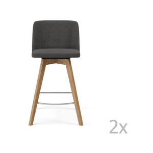 Sada 2 sivých barových stoličiek Tenzo Tom, výška 89 cm