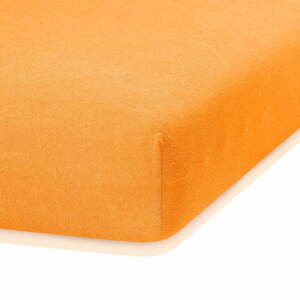 Oranžová elastická plachta s vysokým podielom bavlny AmeliaHome Ruby, 200 x 80-90 cm
