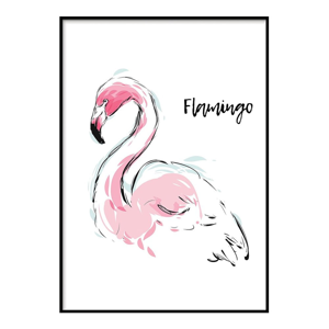 Plagát DecoKing Flamingo Aquarelle, 50 x 40 cm