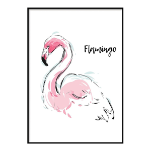 Plagát DecoKing Flamingo Aquarelle, 100 x 70 cm