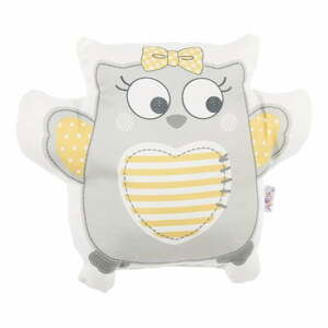 Sivý detský vankúšik s prímesou bavlny Apolena Pillow Toy Owl, 32 x 26 cm