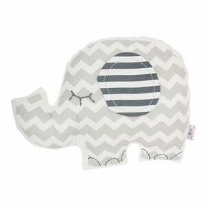 Sivý detský vankúšik s prímesou bavlny Apolena Pillow Toy Elephant, 34 x 24 cm