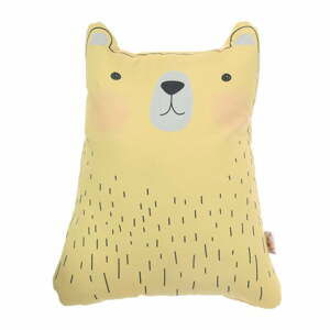 Žltý detský vankúšik s prímesou bavlny Apolena Pillow Toy Bear Cute, 22 x 30 cm