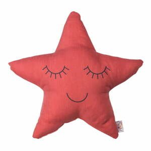 Červený detský vankúšik s prímesou bavlny Apolena Pillow Toy Star, 35 x 35 cm
