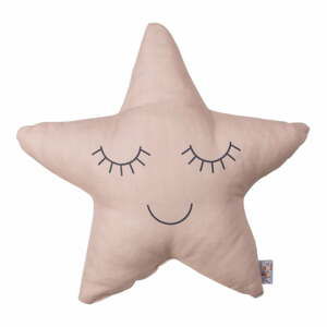 Béžovo-ružový detský vankúšik s prímesou bavlny Apolena Pillow Toy Star, 35 x 35 cm