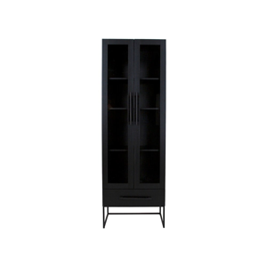 Čierna vitrína Canett Klint, výška 205 cm