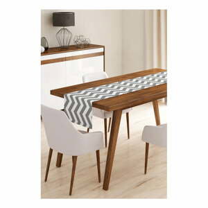 Behúň na stôl z mikrovlákna Minimalist Cushion Covers Grey Stripes, 45 × 145 cm