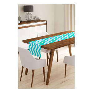 Behúň na stôl z mikrovlákna Minimalist Cushion Covers Blue Stripes, 45 × 145 cm